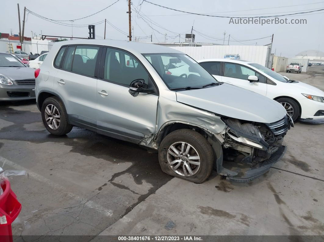 2013 Volkswagen Tiguan S Silver vin: WVGBV3AX0DW570392