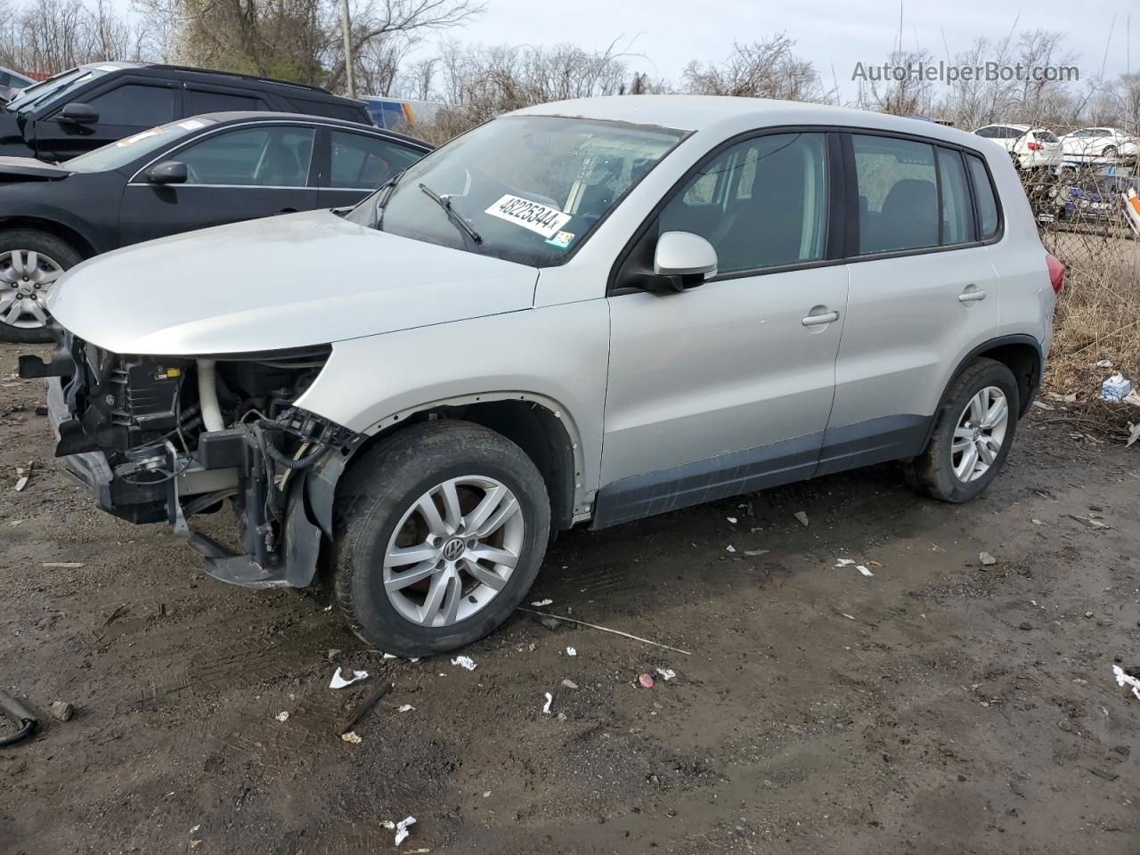 2013 Volkswagen Tiguan S Silver vin: WVGBV3AX1DW581661