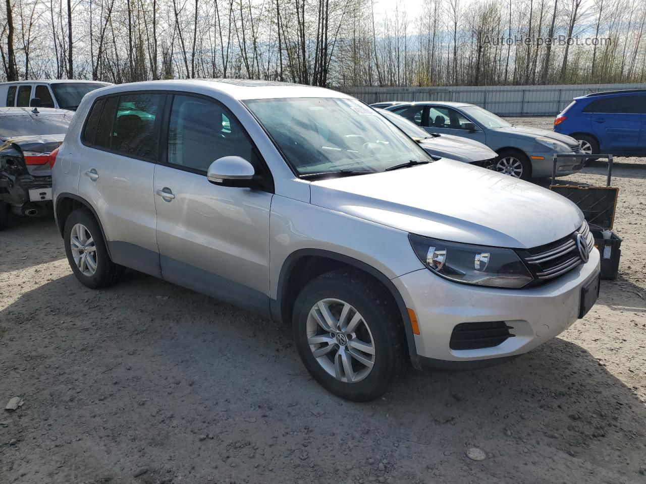 2013 Volkswagen Tiguan S Silver vin: WVGBV3AX1DW623679