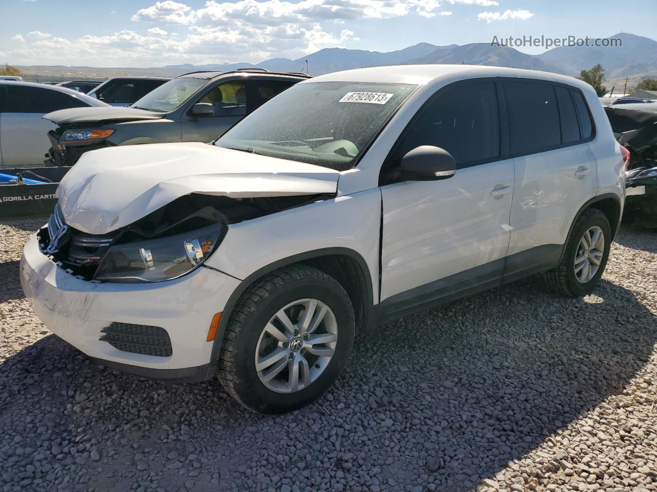 2013 Volkswagen Tiguan S White vin: WVGBV3AX2DW569504