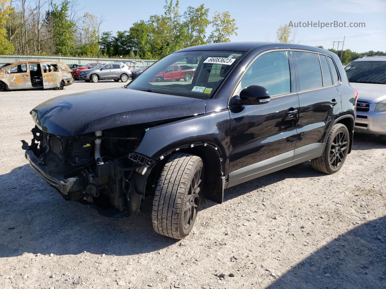 2013 Volkswagen Tiguan S Black vin: WVGBV3AX4DW601269