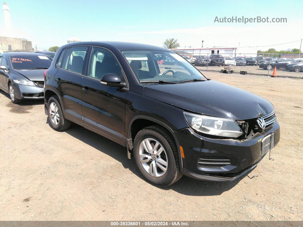 2013 Volkswagen Tiguan S Black vin: WVGBV3AX4DW614751