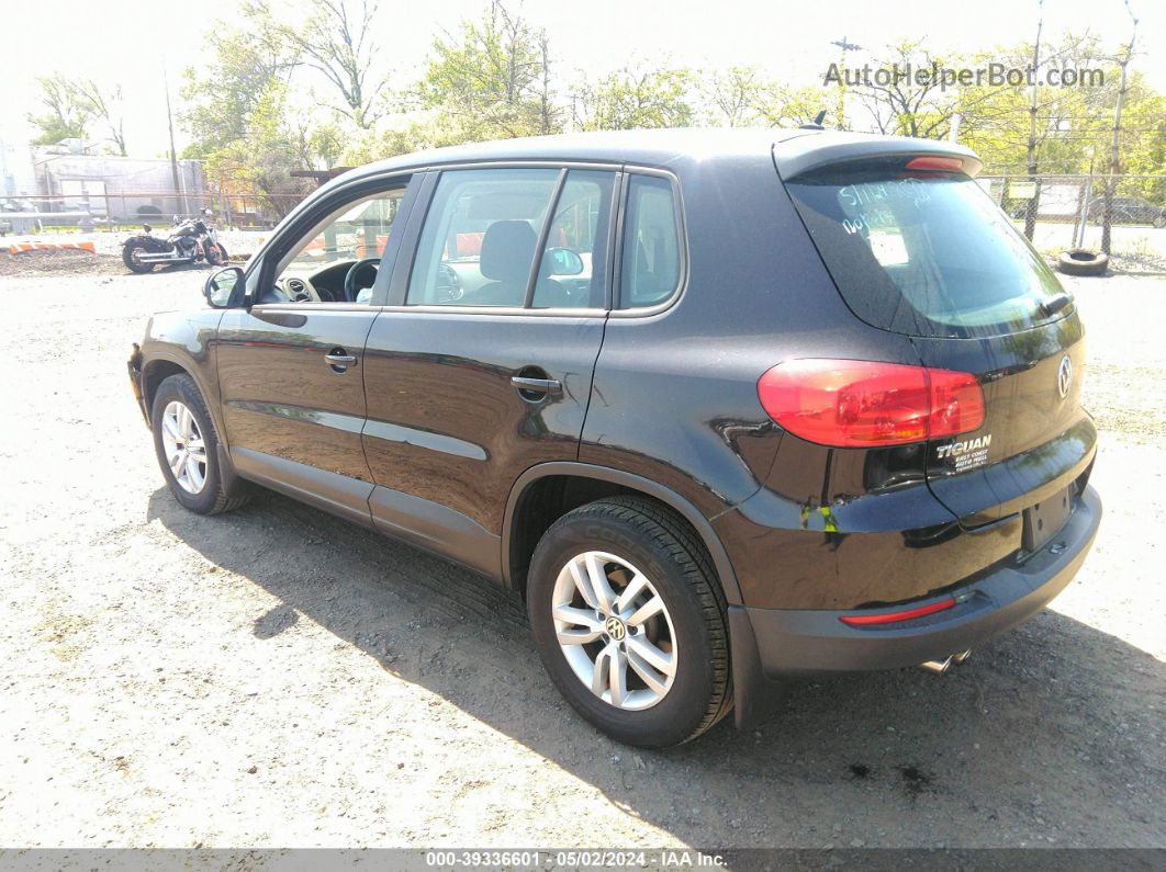 2013 Volkswagen Tiguan S Black vin: WVGBV3AX4DW614751