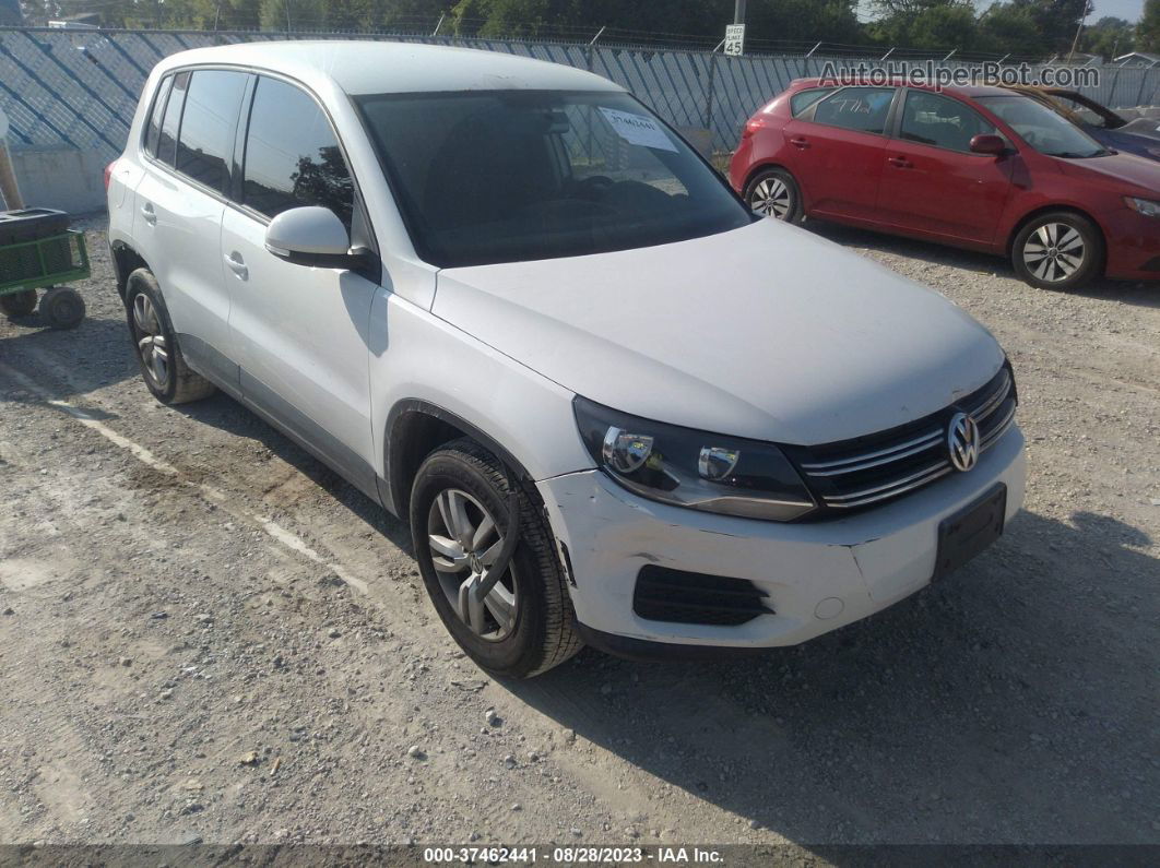 2013 Volkswagen Tiguan S White vin: WVGBV3AX5DW570856