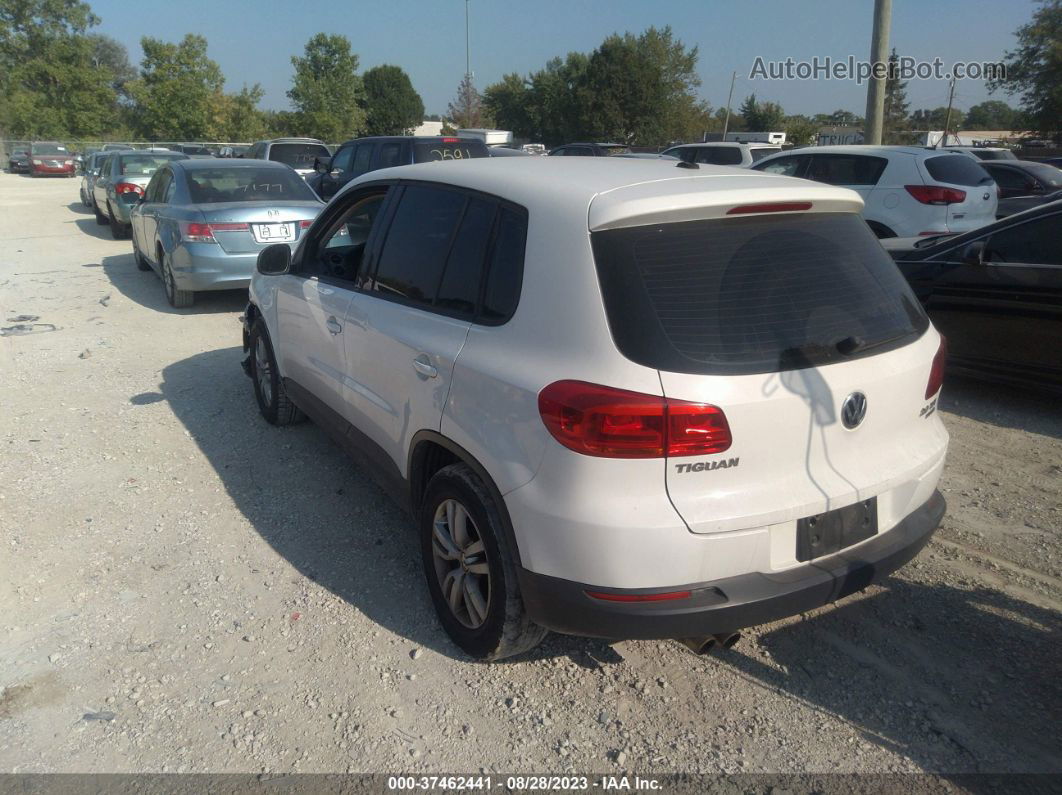 2013 Volkswagen Tiguan S White vin: WVGBV3AX5DW570856