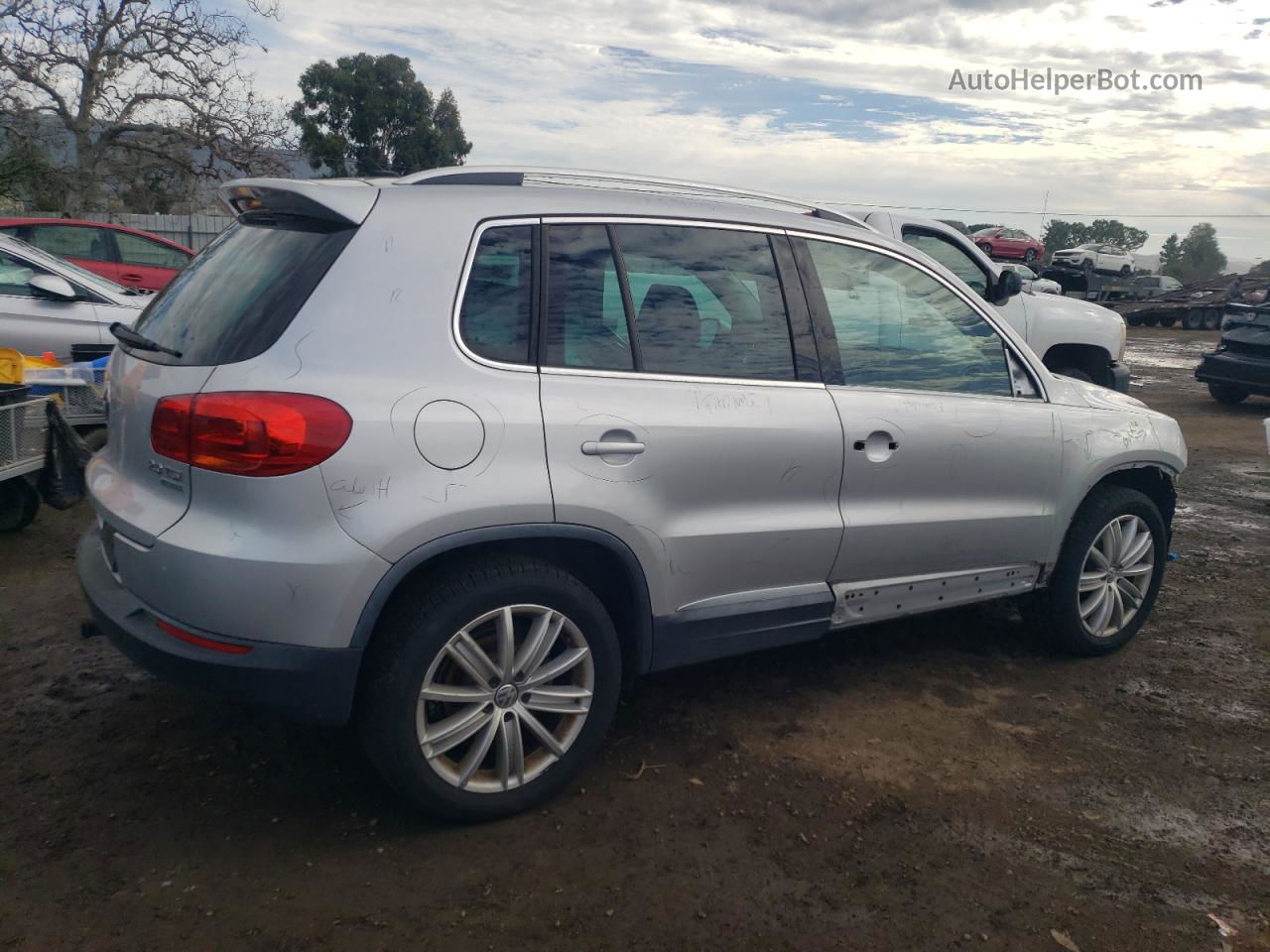 2013 Volkswagen Tiguan S Silver vin: WVGBV3AX6DW621202