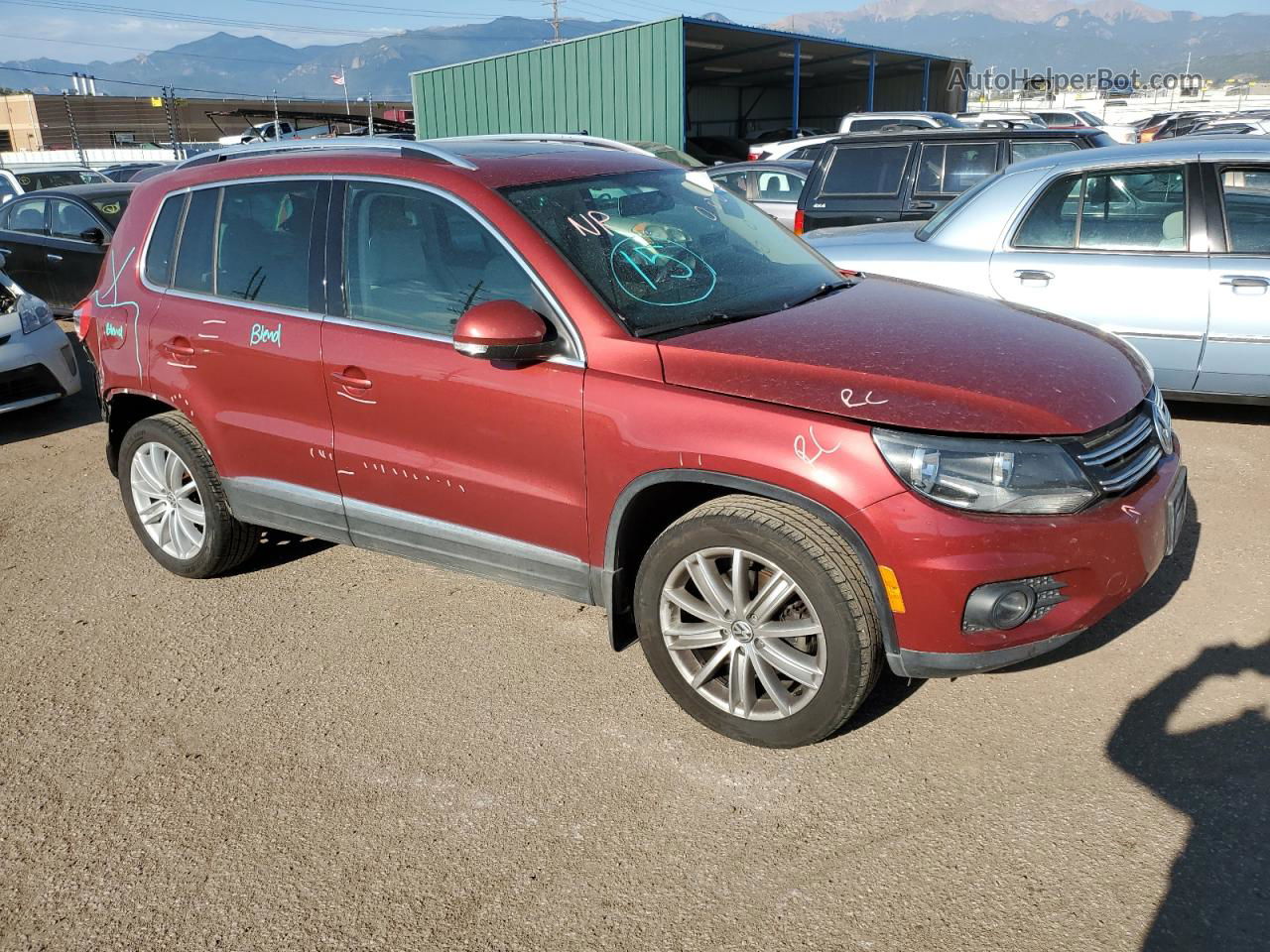 2013 Volkswagen Tiguan S Red vin: WVGBV3AX7DW110811