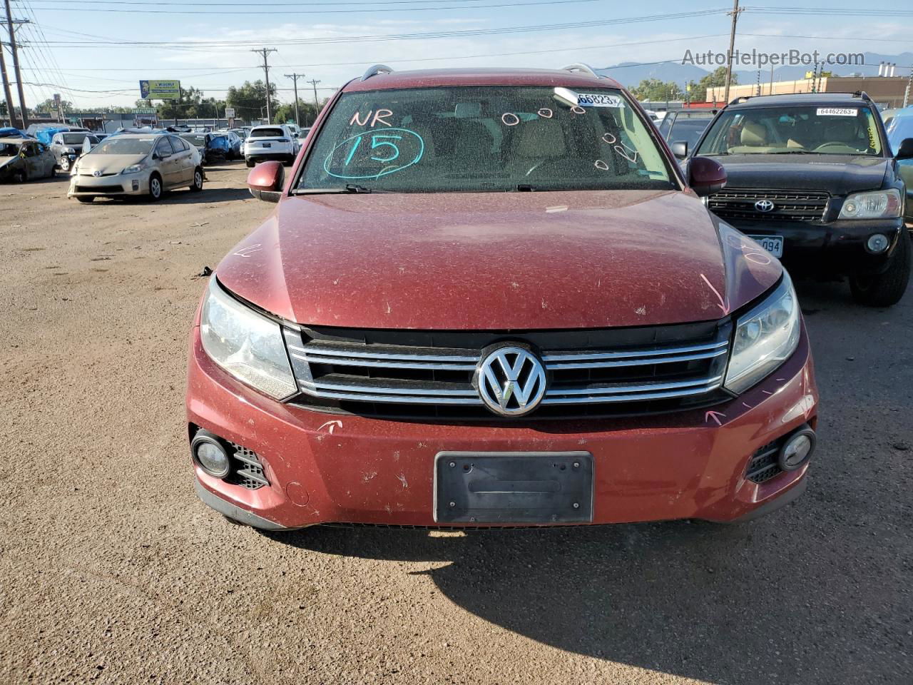 2013 Volkswagen Tiguan S Red vin: WVGBV3AX7DW110811