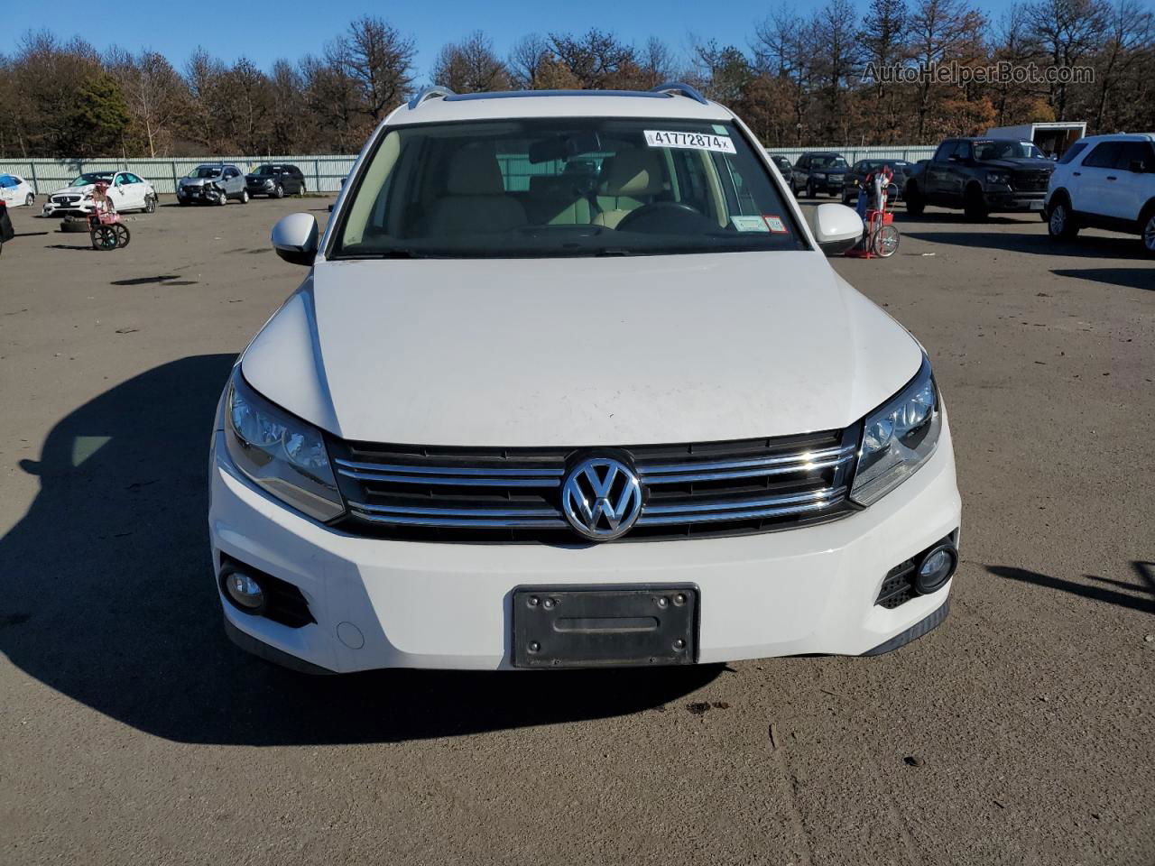 2013 Volkswagen Tiguan S White vin: WVGBV3AX9DW590561