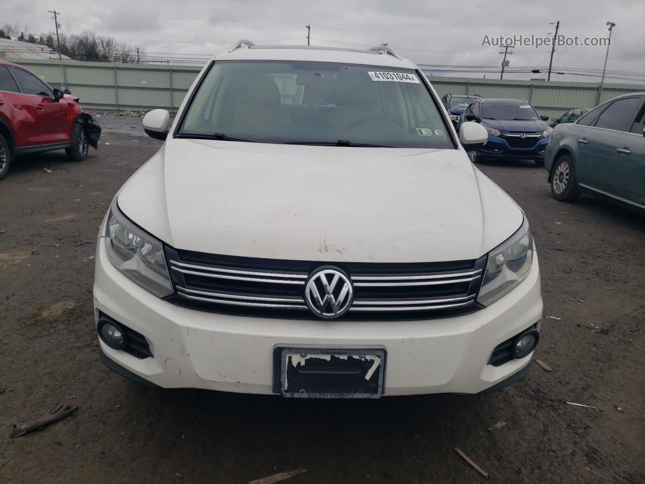 2013 Volkswagen Tiguan S White vin: WVGBV3AX9DW609402