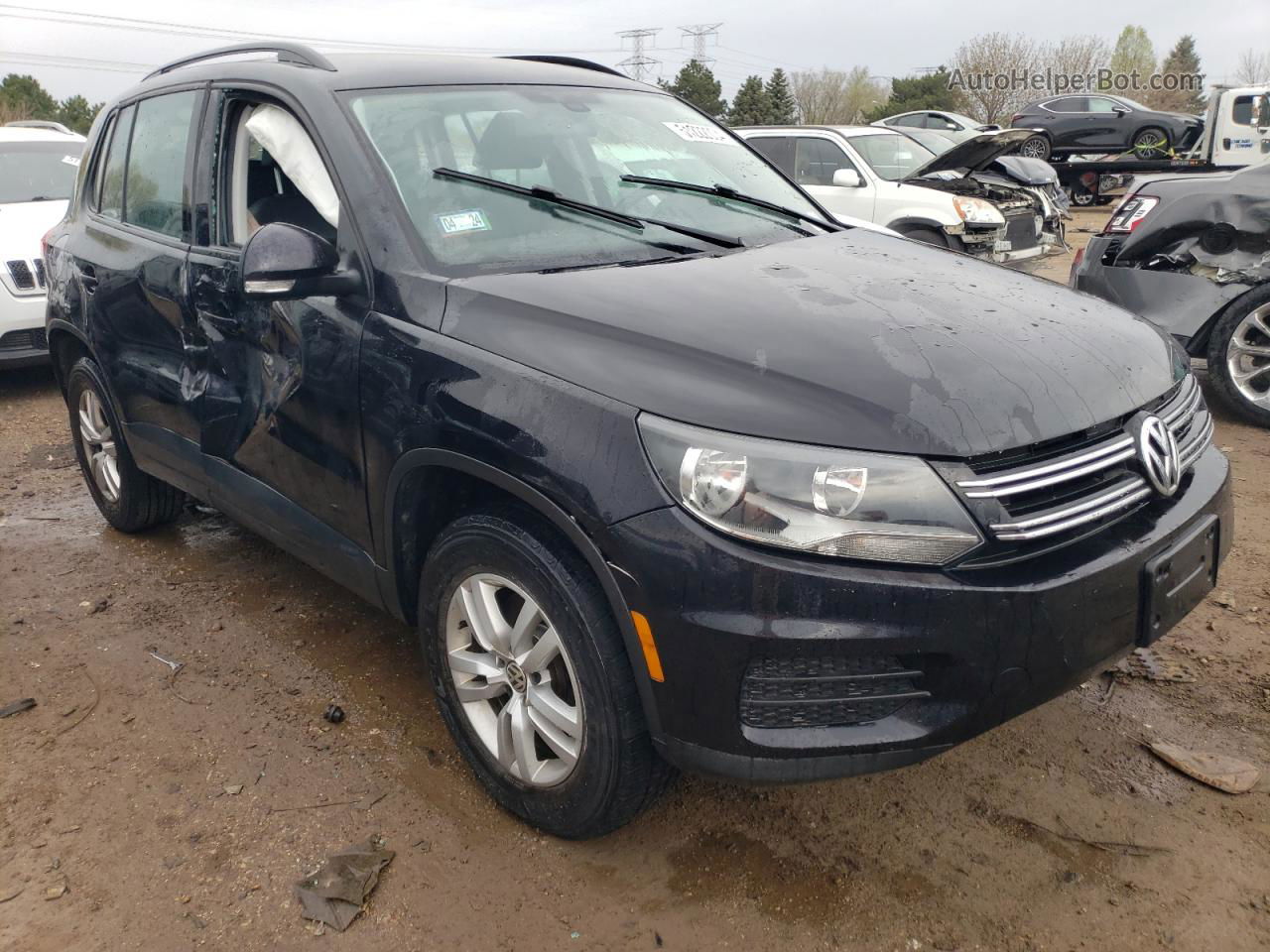 2017 Volkswagen Tiguan S Черный vin: WVGBV7AX0HW501201