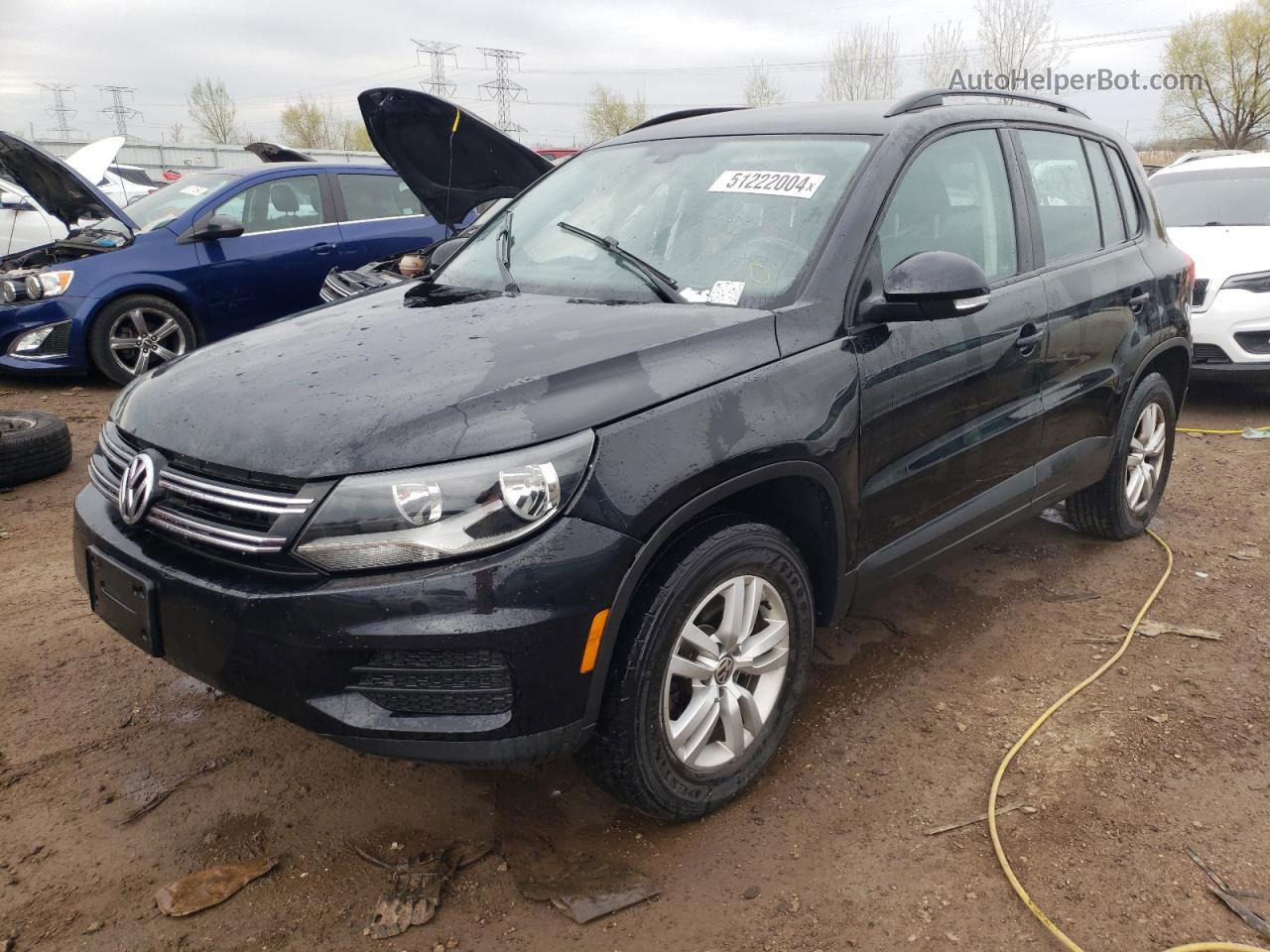 2017 Volkswagen Tiguan S Черный vin: WVGBV7AX0HW501201