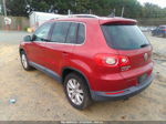2010 Volkswagen Tiguan Se W/leather Red vin: WVGBV7AX1AW000677