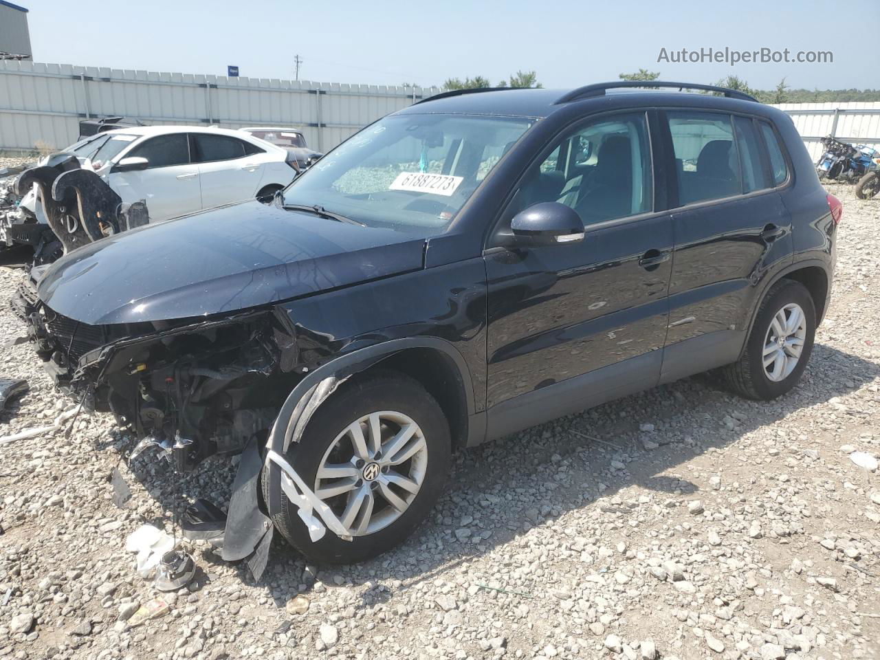 2016 Volkswagen Tiguan S Black vin: WVGBV7AX1GW014409