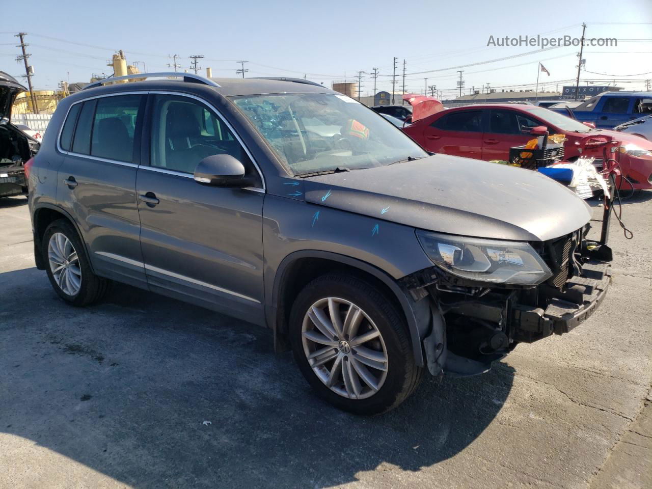 2016 Volkswagen Tiguan S Gray vin: WVGBV7AX1GW607199