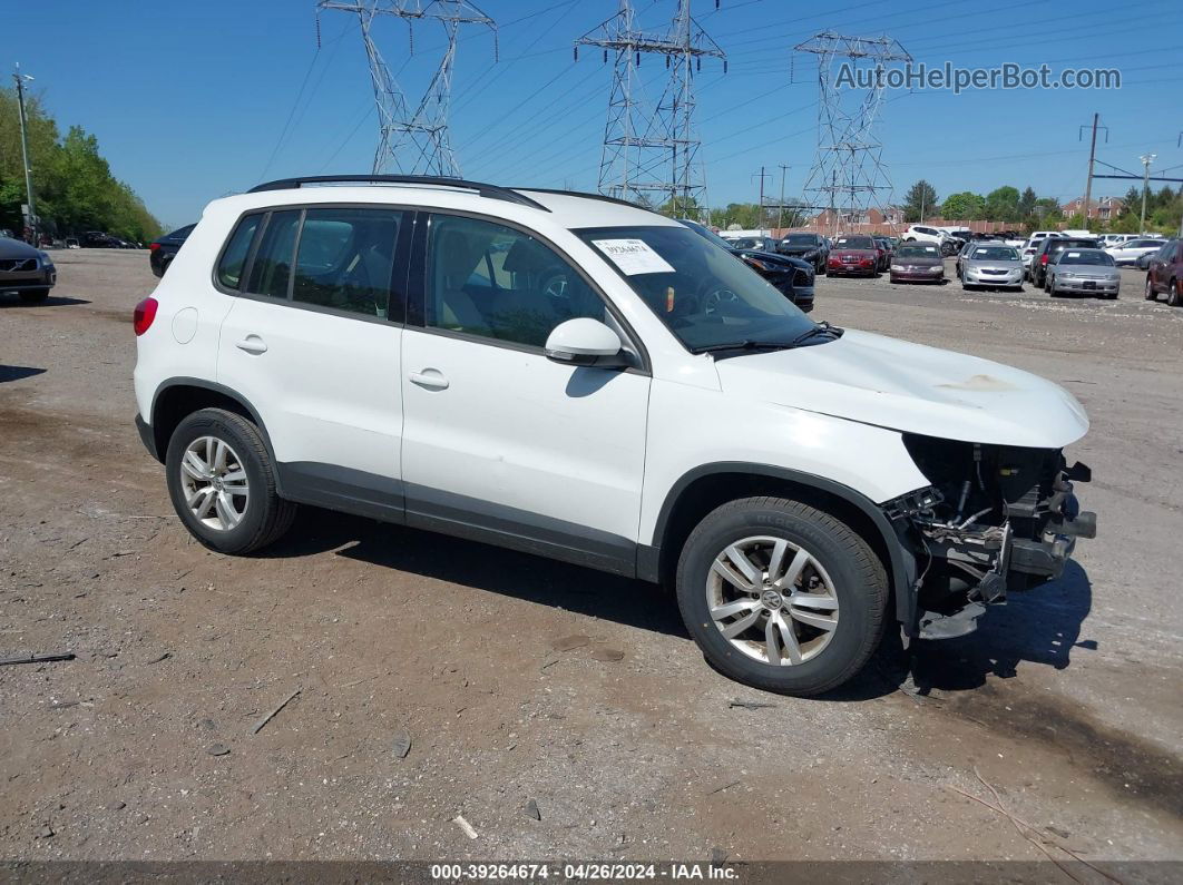 2016 Volkswagen Tiguan S White vin: WVGBV7AX1GW611415