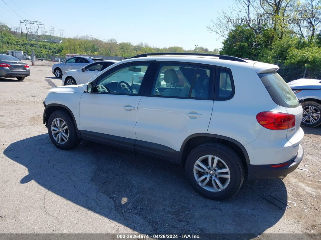 2016 Volkswagen Tiguan S White vin: WVGBV7AX1GW611415