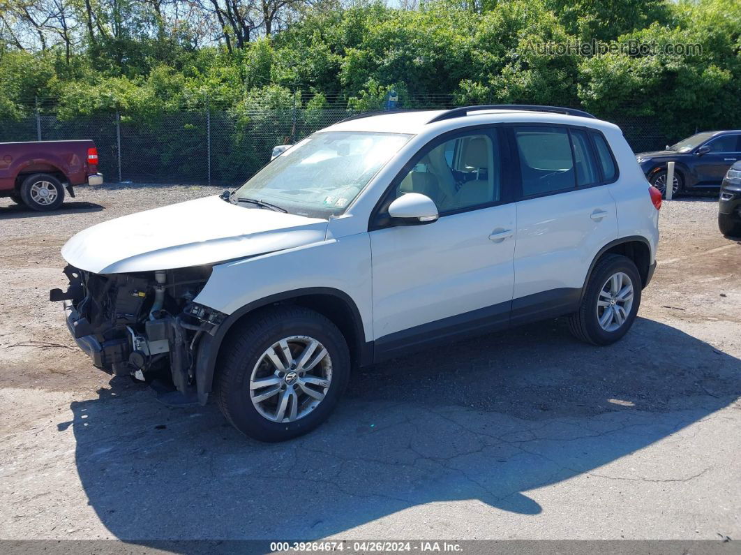 2016 Volkswagen Tiguan S White vin: WVGBV7AX1GW611415