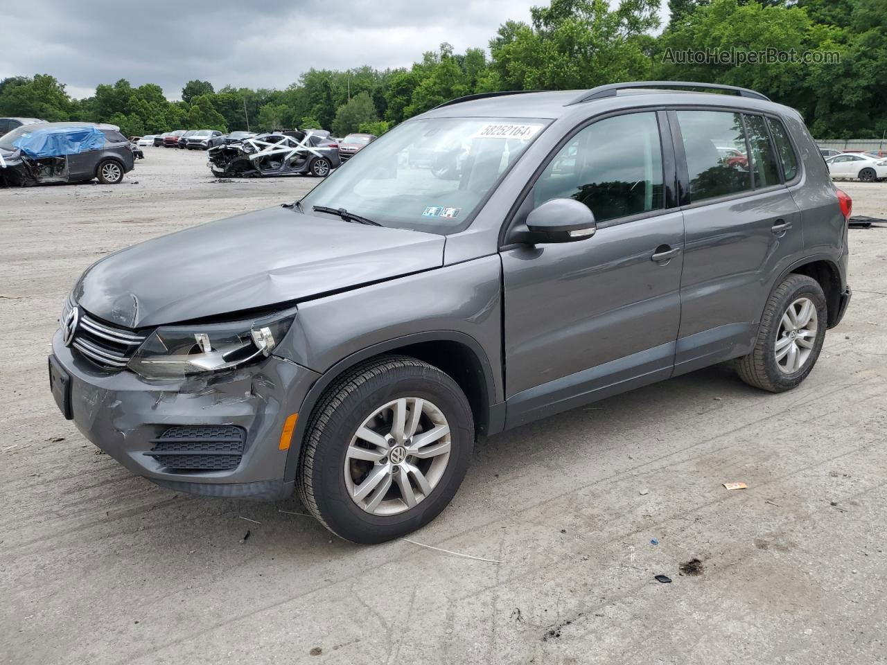 2016 Volkswagen Tiguan S Charcoal vin: WVGBV7AX2GW523554