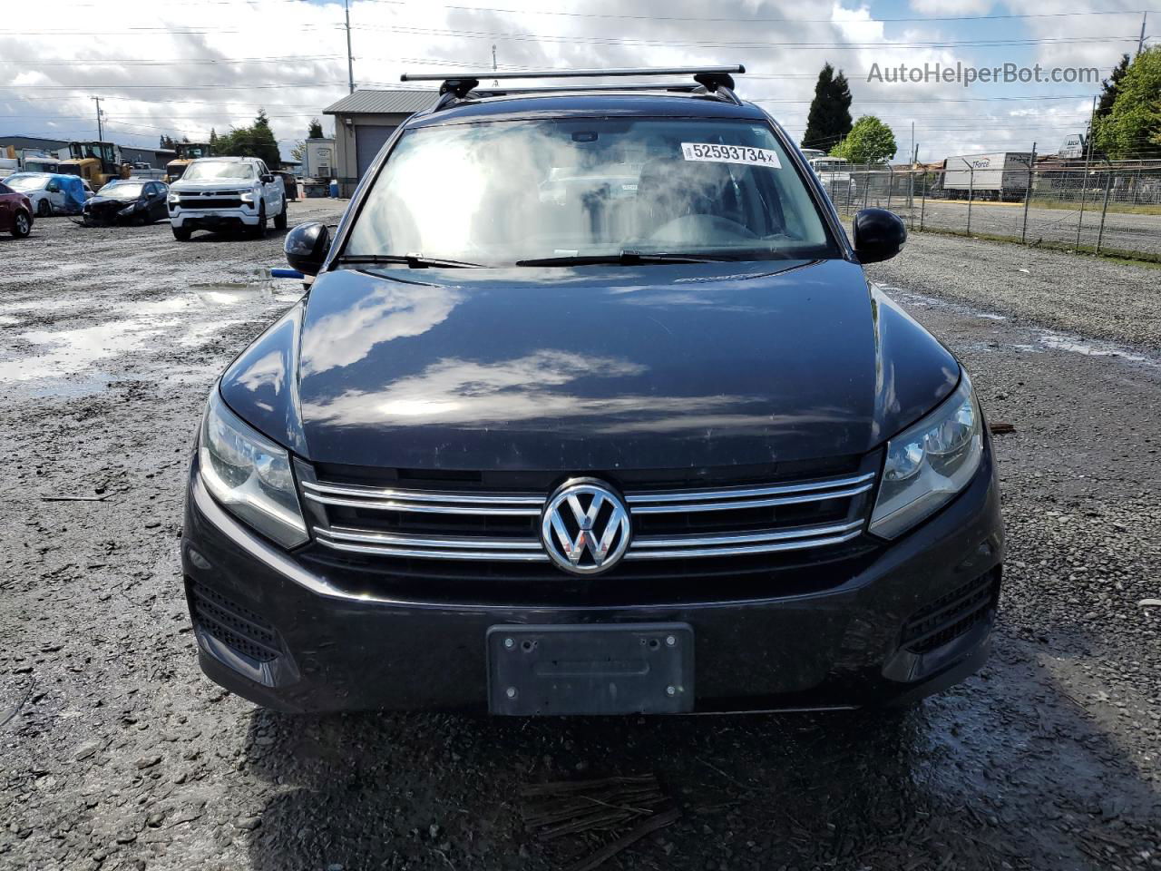 2016 Volkswagen Tiguan S Black vin: WVGBV7AX2GW567800