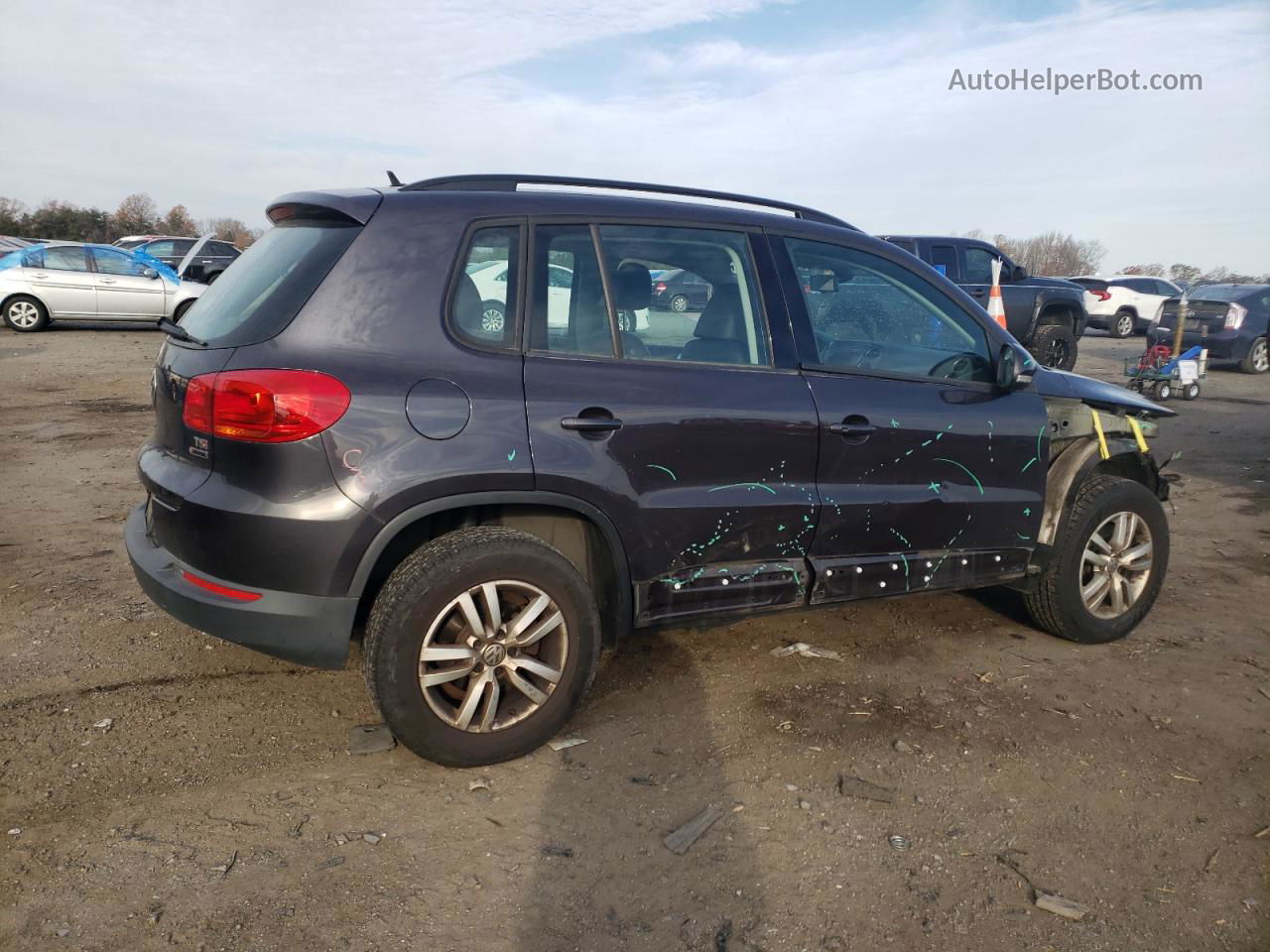 2016 Volkswagen Tiguan S Серый vin: WVGBV7AX2GW592907