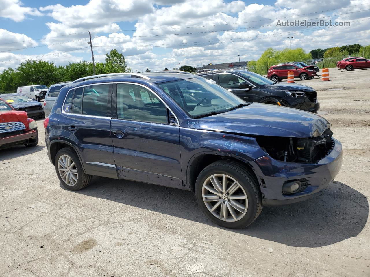 2013 Volkswagen Tiguan S Blue vin: WVGBV7AX3DW523672