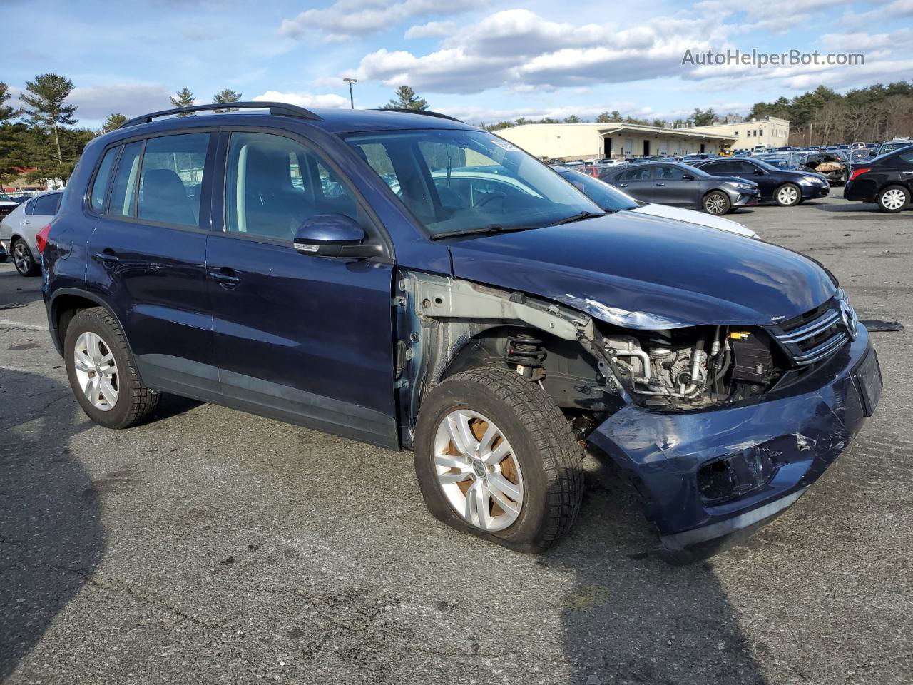 2016 Volkswagen Tiguan S Blue vin: WVGBV7AX3GW002634