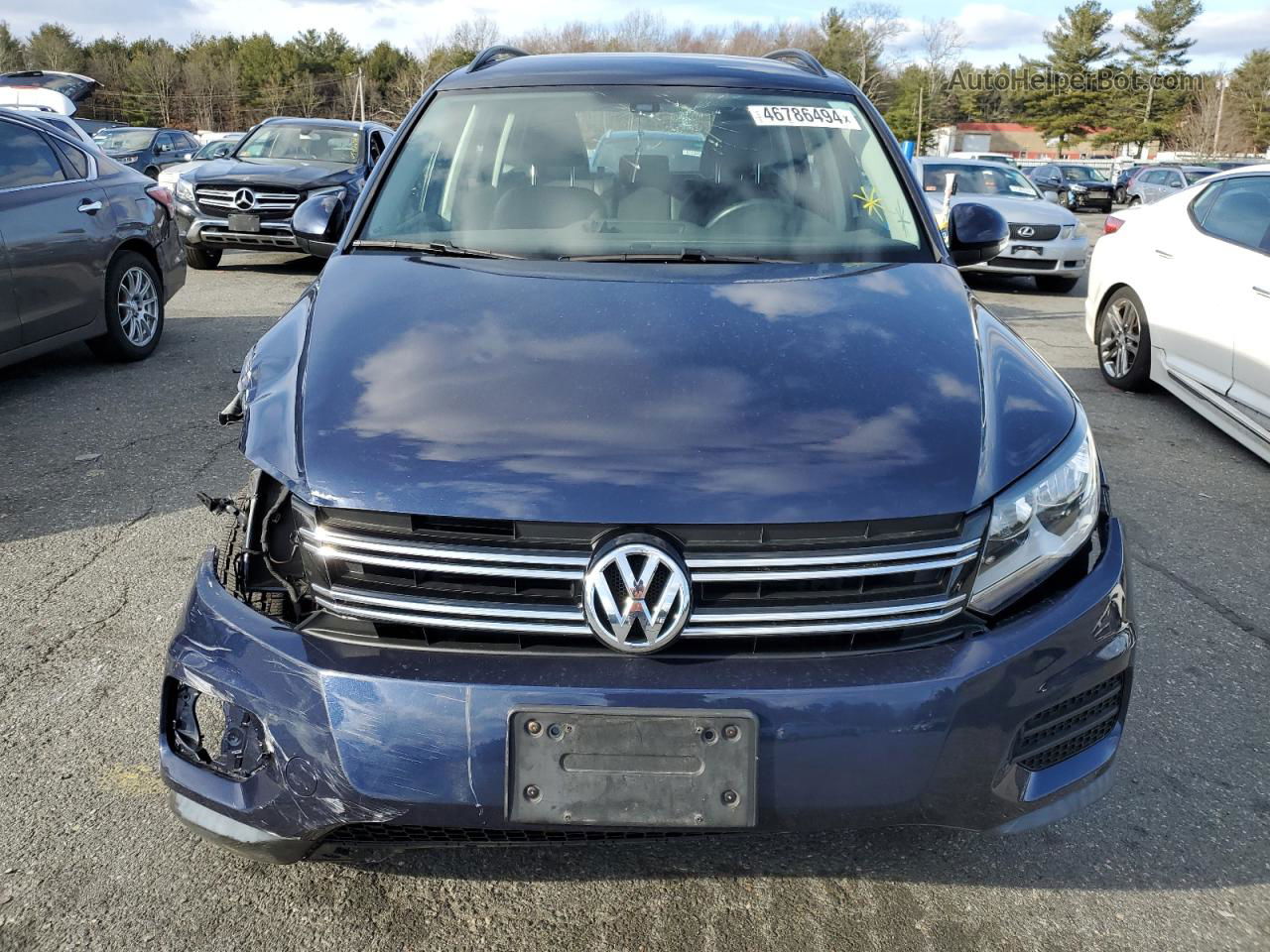 2016 Volkswagen Tiguan S Blue vin: WVGBV7AX3GW002634