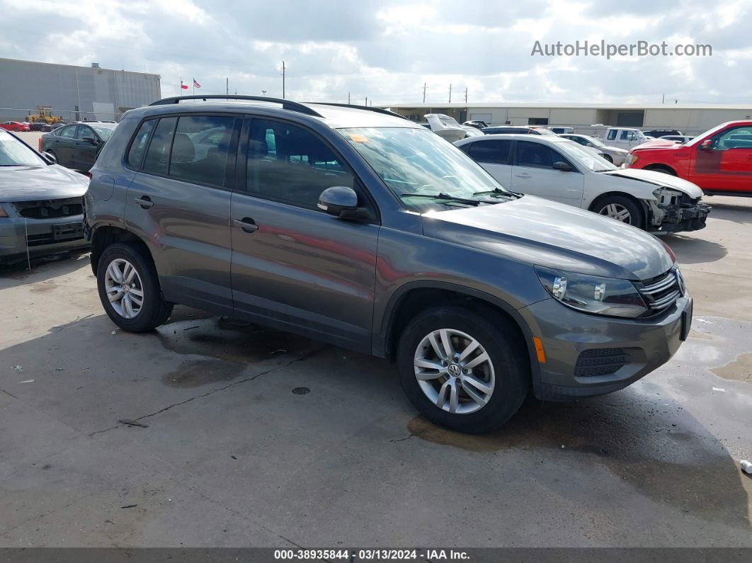 2016 Volkswagen Tiguan S Gray vin: WVGBV7AX3GW558443