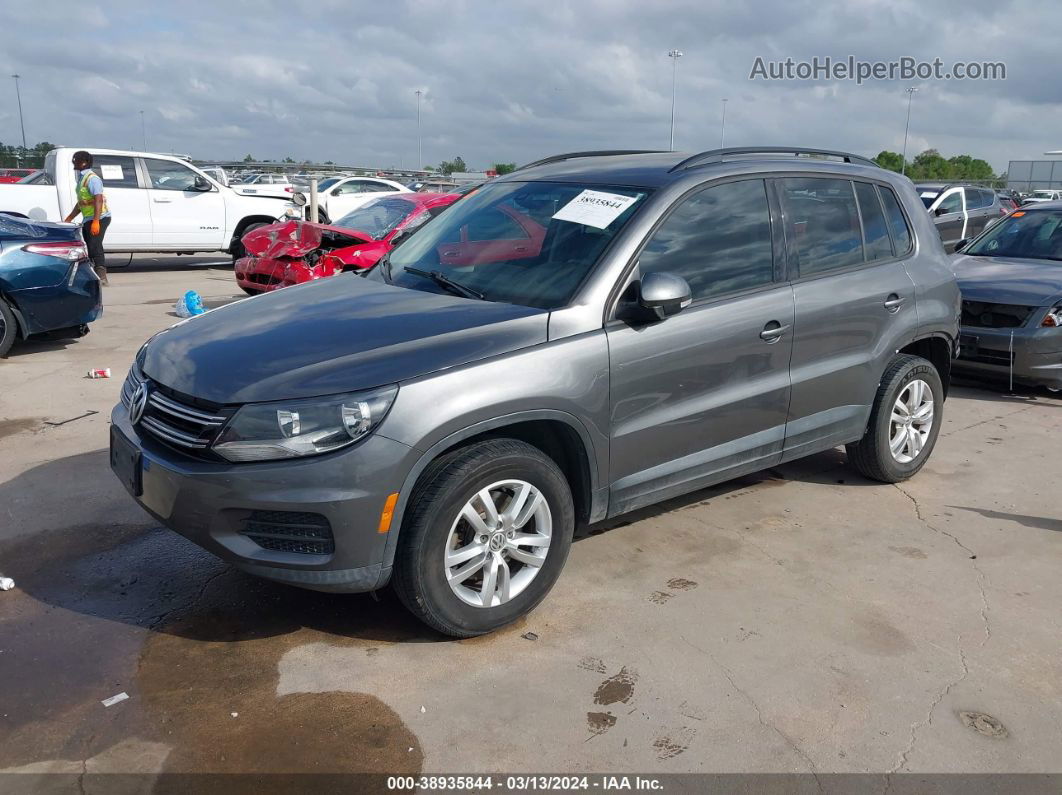 2016 Volkswagen Tiguan S Gray vin: WVGBV7AX3GW558443