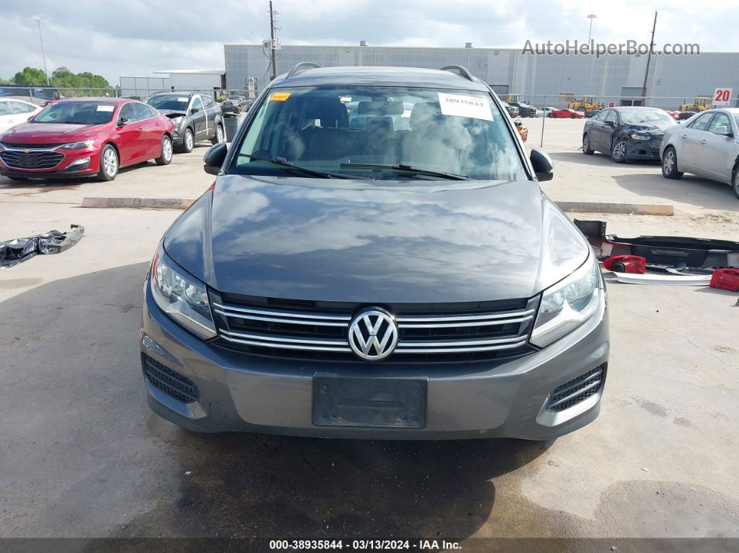 2016 Volkswagen Tiguan S Gray vin: WVGBV7AX3GW558443