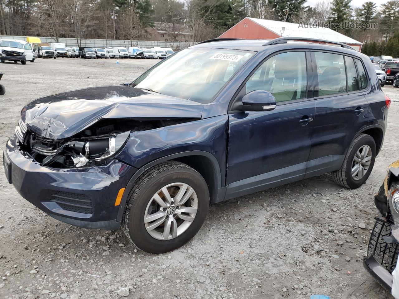 2016 Volkswagen Tiguan S Blue vin: WVGBV7AX3GW580572