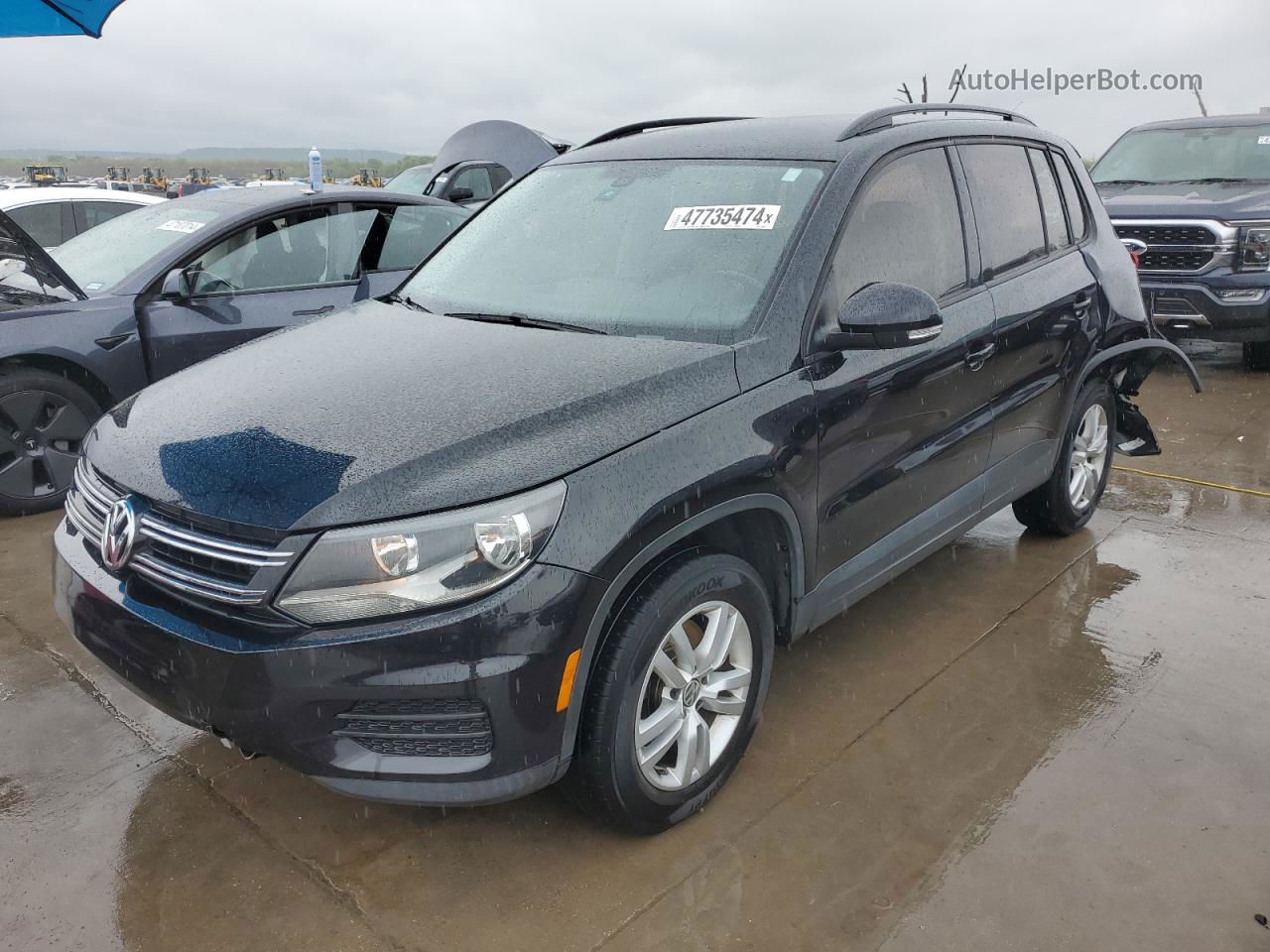 2016 Volkswagen Tiguan S Черный vin: WVGBV7AX3GW598375