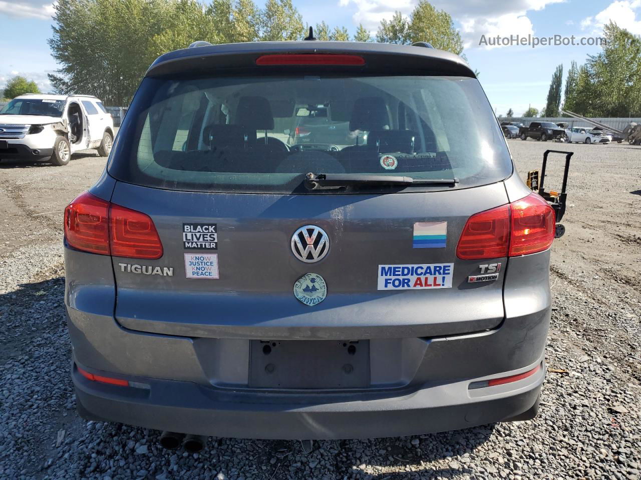 2017 Volkswagen Tiguan S Gray vin: WVGBV7AX3HK029647