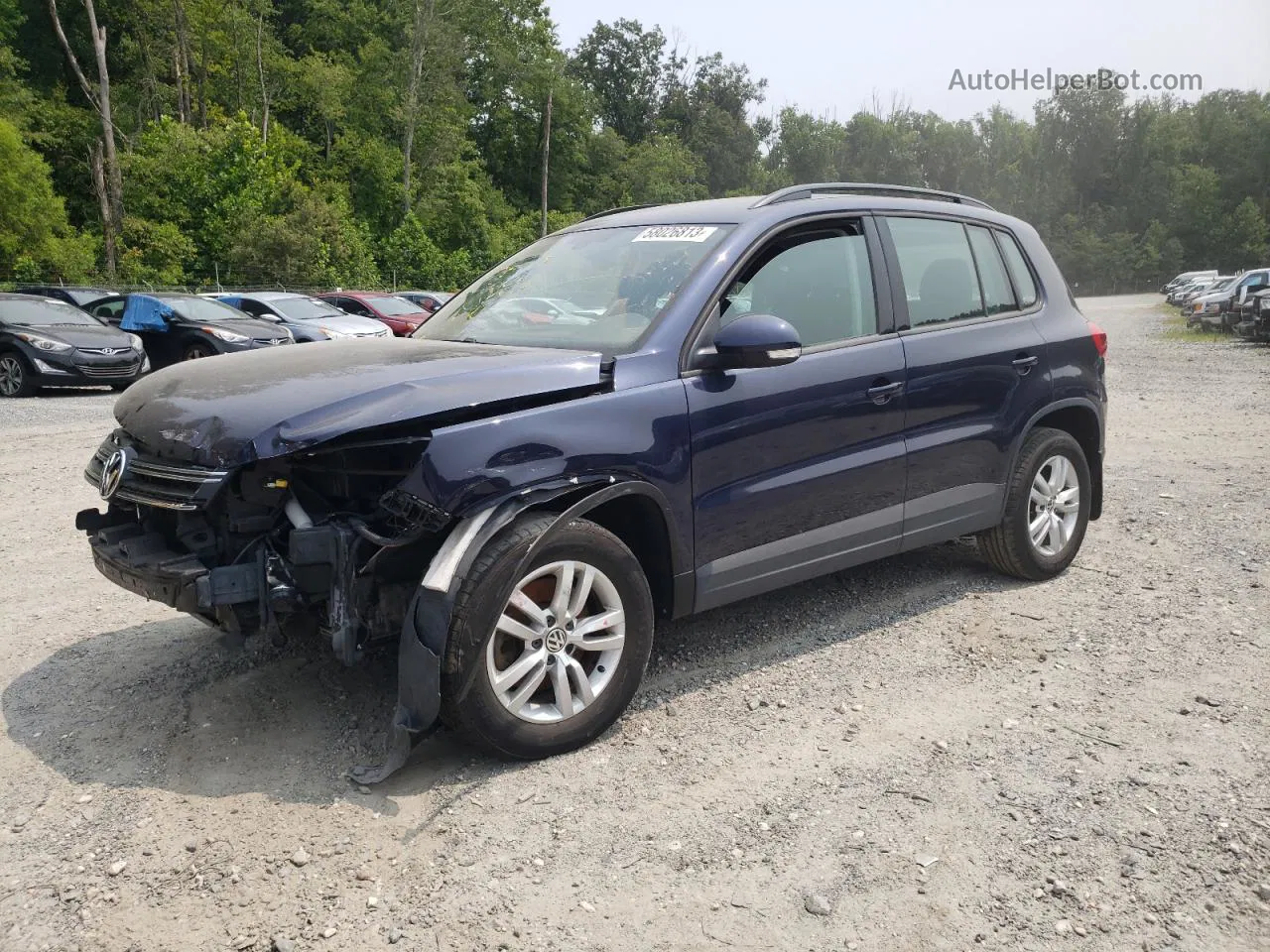 2016 Volkswagen Tiguan S Синий vin: WVGBV7AX4GW562243