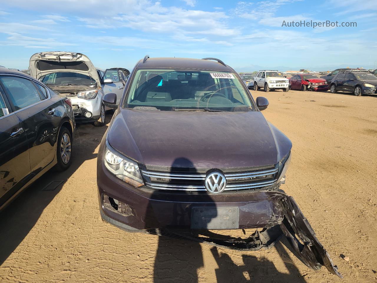 2016 Volkswagen Tiguan S Коричневый vin: WVGBV7AX4GW591001