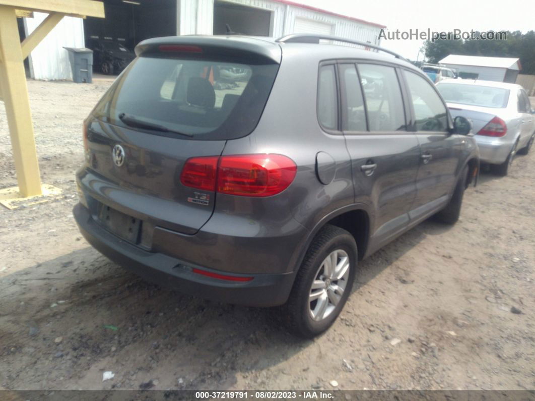 2016 Volkswagen Tiguan S Gray vin: WVGBV7AX4GW599826