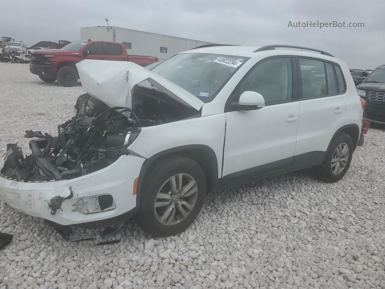 2016 Volkswagen Tiguan S White vin: WVGBV7AX5GW574997