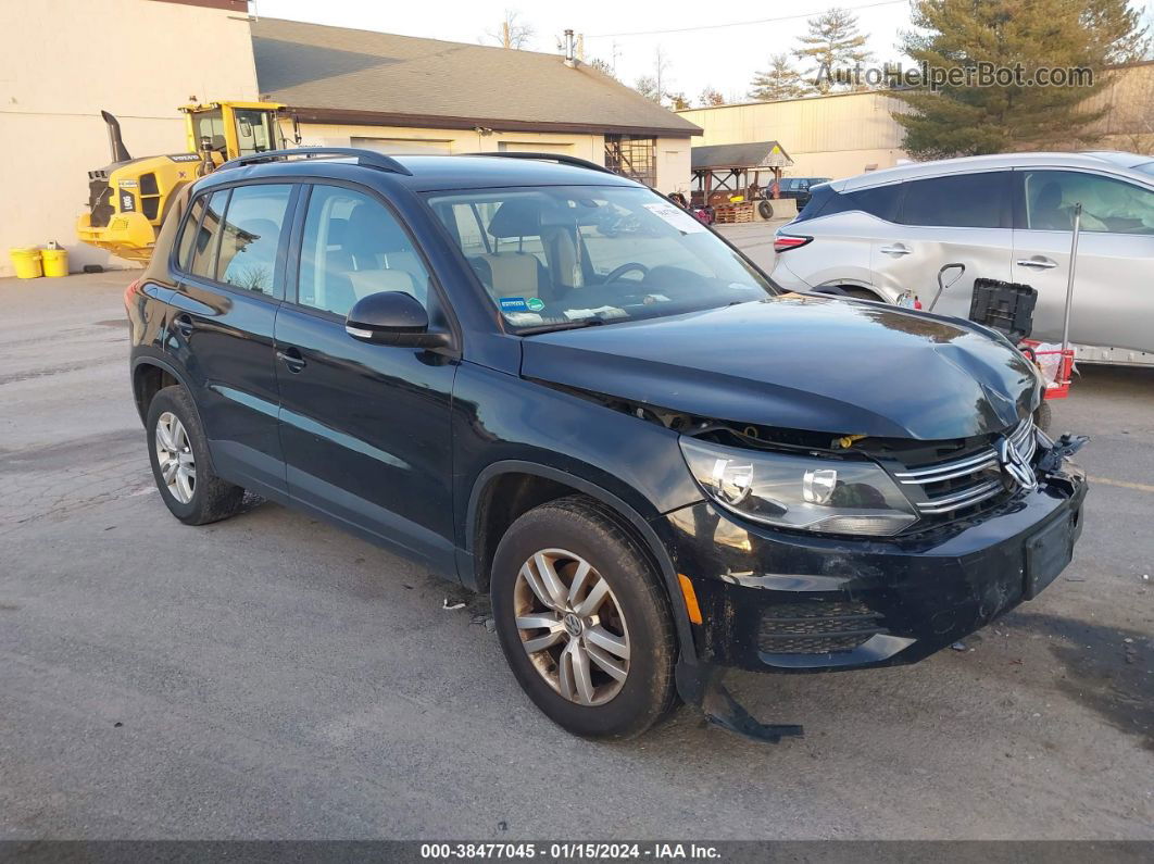 2016 Volkswagen Tiguan S Черный vin: WVGBV7AX5GW601048