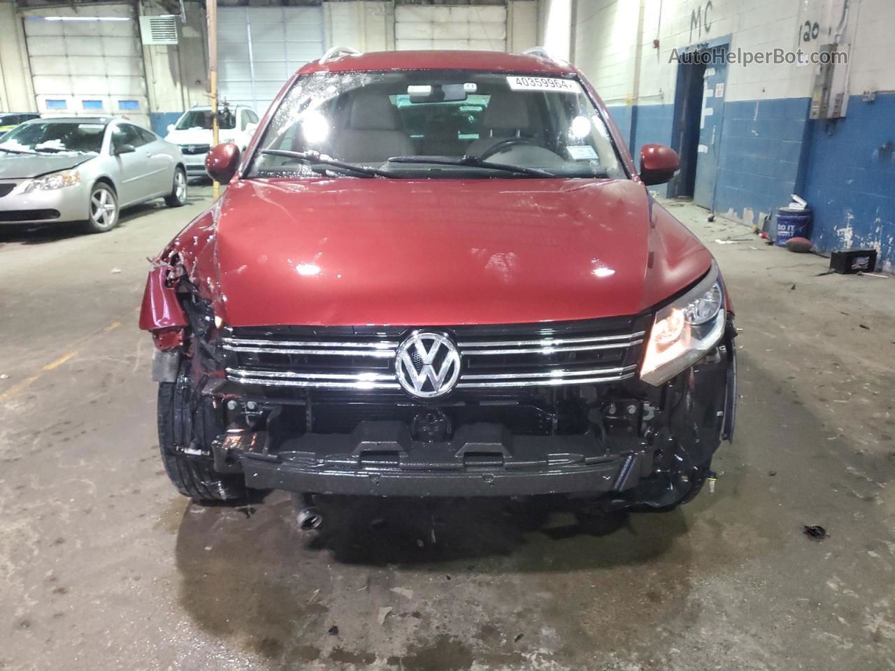 2013 Volkswagen Tiguan S Бордовый vin: WVGBV7AX6DW006558