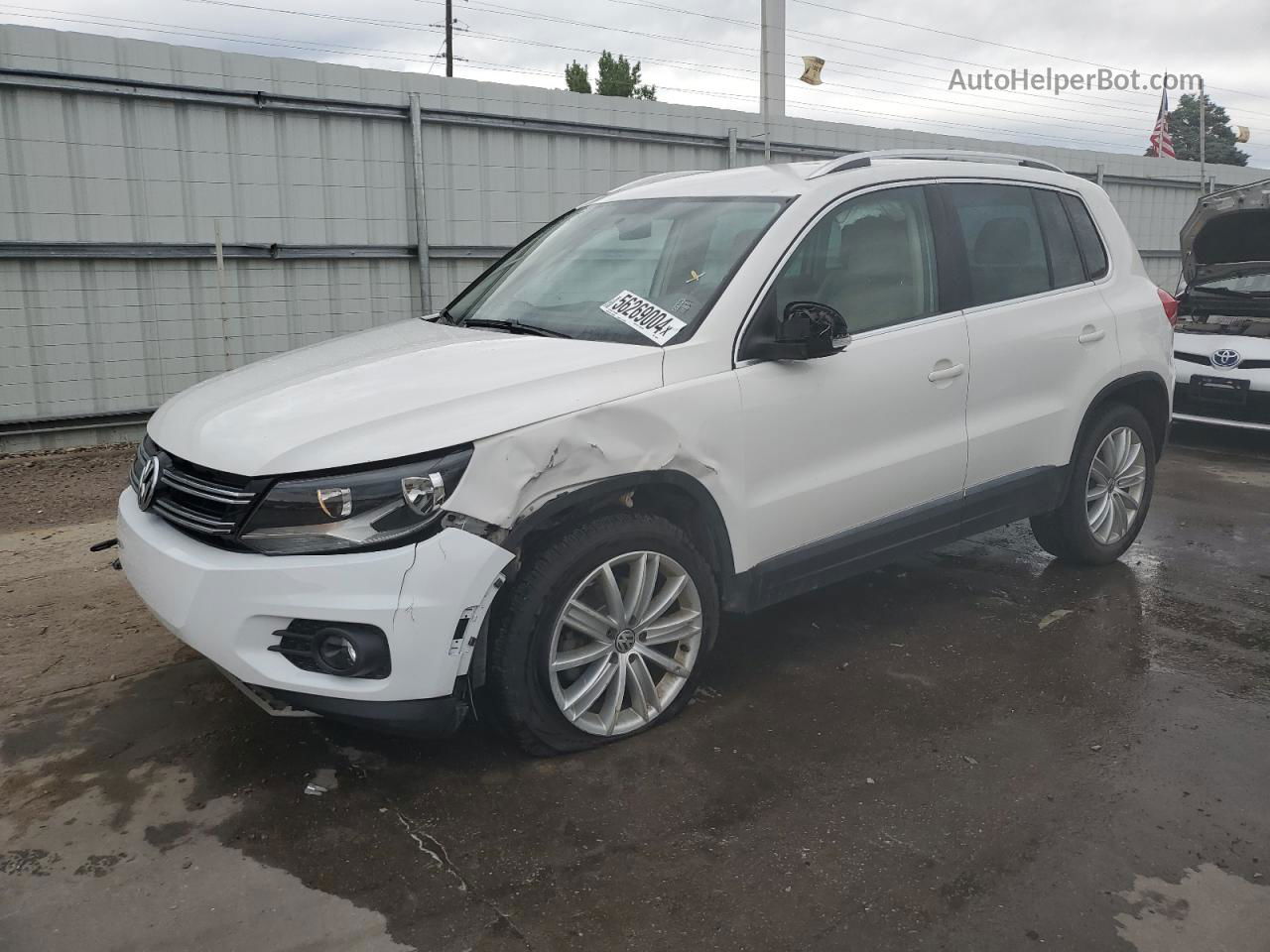 2013 Volkswagen Tiguan S Белый vin: WVGBV7AX6DW534651