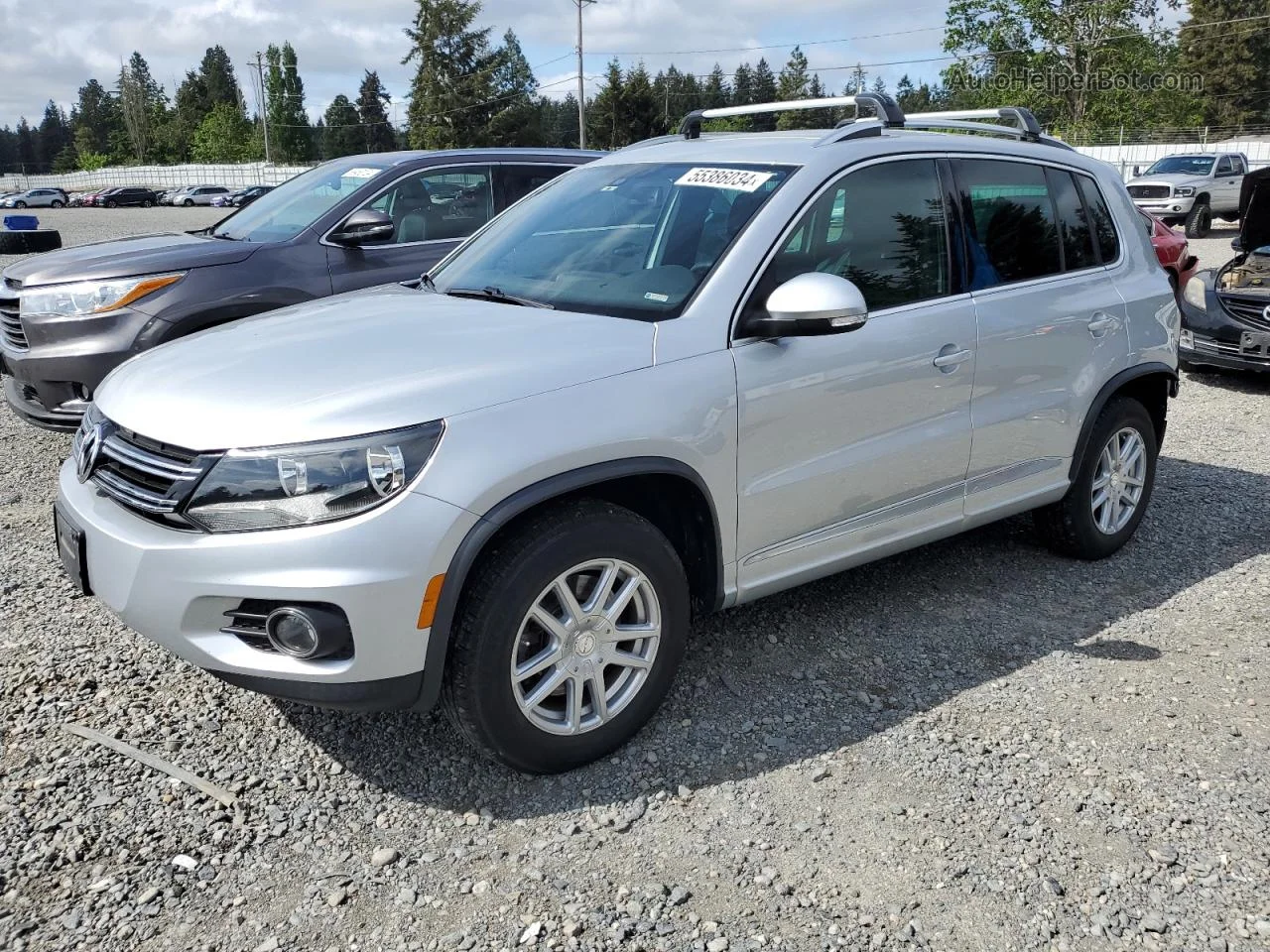 2016 Volkswagen Tiguan S Silver vin: WVGBV7AX6GW083371