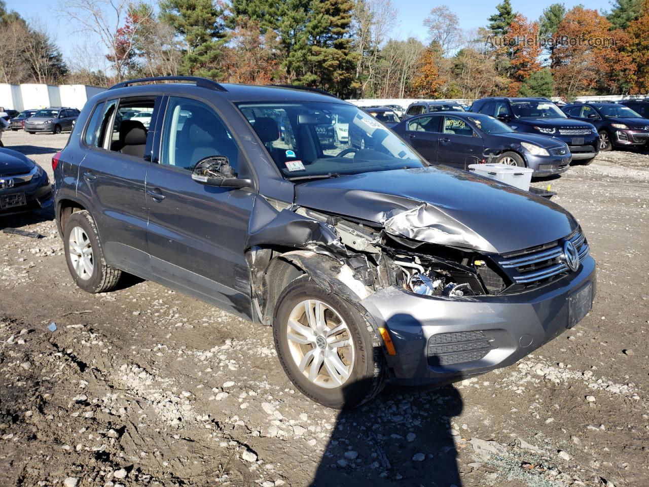 2016 Volkswagen Tiguan S Gray vin: WVGBV7AX6GW524058