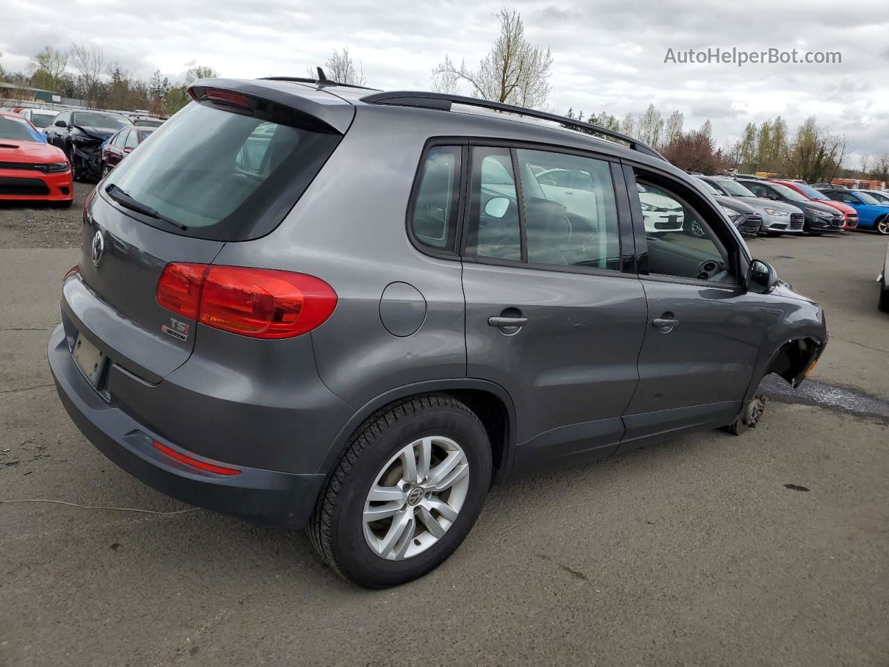 2016 Volkswagen Tiguan S Gray vin: WVGBV7AX6GW535139