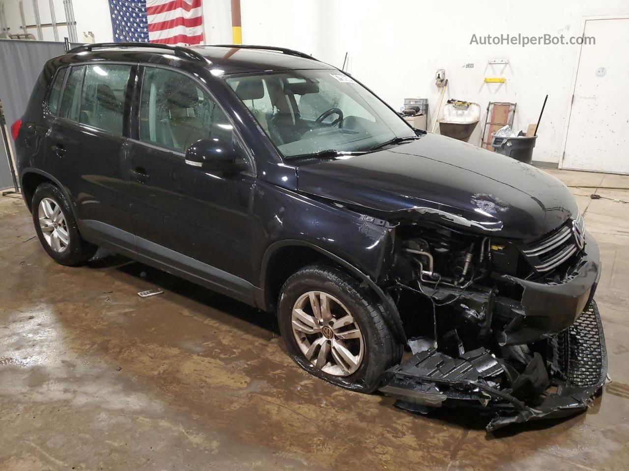 2016 Volkswagen Tiguan S Black vin: WVGBV7AX6GW593848