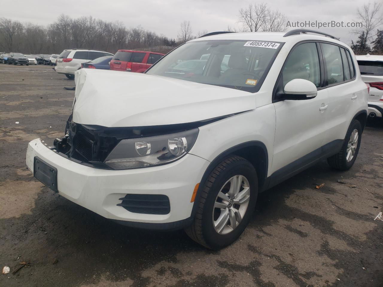 2016 Volkswagen Tiguan S White vin: WVGBV7AX6GW597866