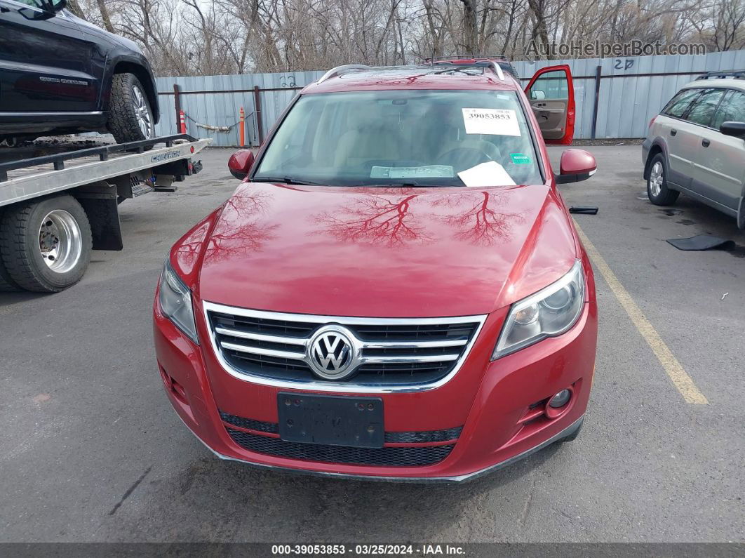 2010 Volkswagen Tiguan Sel Red vin: WVGBV7AX7AW004068