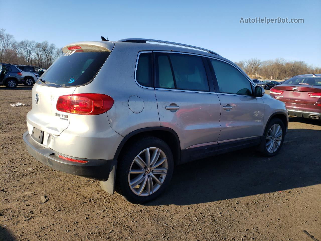 2013 Volkswagen Tiguan S Silver vin: WVGBV7AX7DW548784