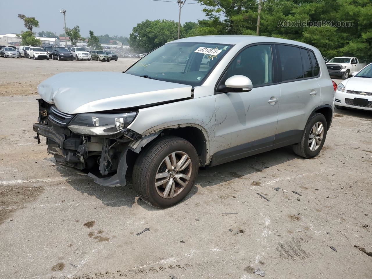 2013 Volkswagen Tiguan S Silver vin: WVGBV7AX7DW551765