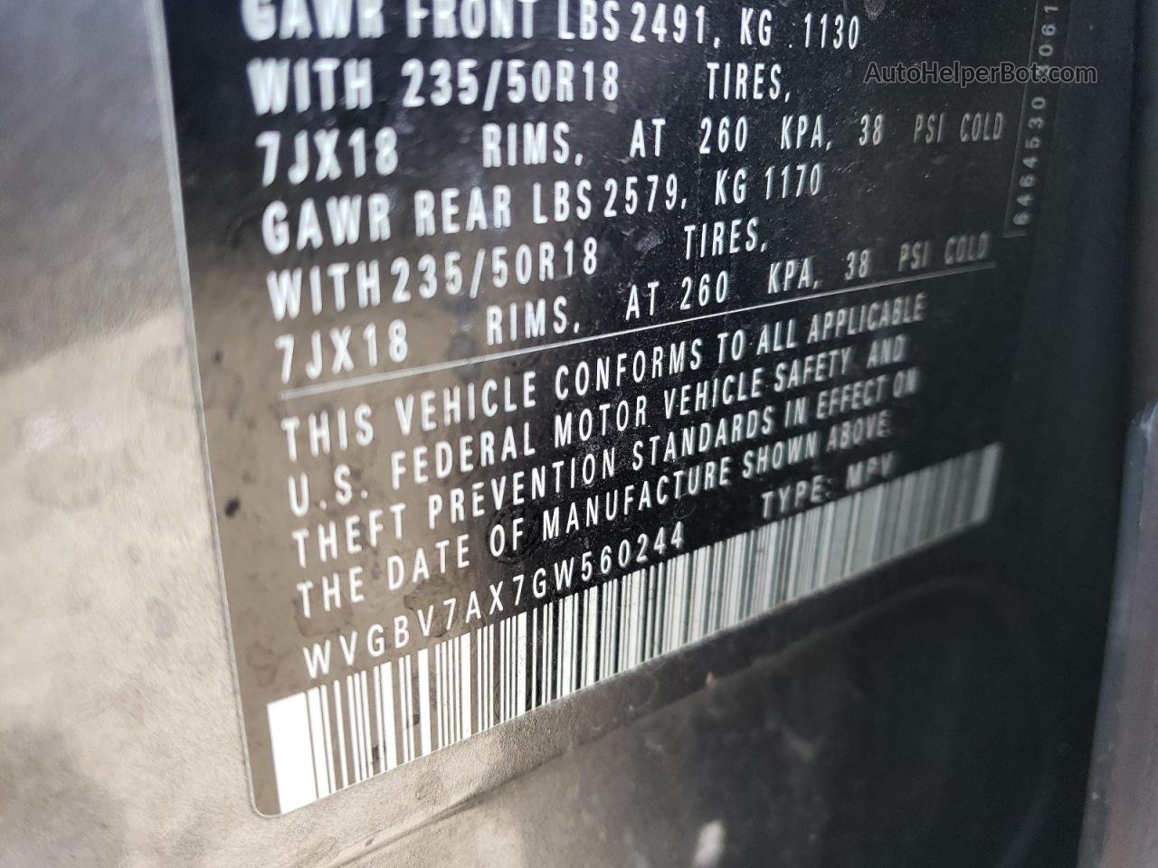 2016 Volkswagen Tiguan S Gray vin: WVGBV7AX7GW560244